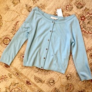 Tory Burch Cashmere Logo Button Cardigan Sweater